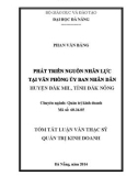 Tóm tắt luận văn thạc sĩ Quản trị kinh doanh: Phát triển nguồn nhân lực tại Văn phòng ủy ban nhân dân huyện Đắk Mil, tỉnh Đắk Nông