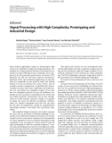 Báo cáo hóa học: Editorial Signal Processing with High Complexity: Prototyping and Industrial Design