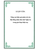 LUẬN VĂN: Nâng cao hiệu quả giám sát của Hội đồng nhân dân tỉnh Nghệ An trong giai đoạn hiện nay