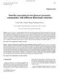 Báo cáo toán học: Post-fire succession in two Quercus pyrenaica communities with different disturbance histories