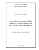 Luận án Thạc sĩ Quản lý giáo dục: Quản lý hoạt động hỗ trợ sinh viên nội trú tại các trường đại học theo tiếp cận quản lý chất lượng tổng thể
