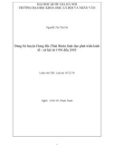 Luận văn Thạc sĩ Lịch sử: Đảng bộ huyện Hưng Hà (Thái Bình) lãnh đạo phát triển kinh tế - xã hội từ 1996 đến 2005