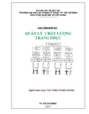 Giáo trình môn học Quản lý chất lượng trang phục: Phần 1 - ThS. Trần Thanh Hương