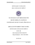 Tóm tắt Khóa luận tốt nghiệp khoa Văn hóa dân tộc thiểu số: Tục hát Quan lang trong đám cưới truyền thống của người Tày xã Dương Quỳ, huyện Văn Bàn, tỉnh Lào Cai