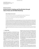 Báo cáo hóa học: Research Article Human Posture Tracking and Classiﬁcation through Stereo Vision and 3D Model Matching