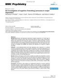 Báo cáo y học: An investigation of cognitive 'branching' processes in major depression