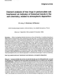 Báo cáo lâm nghiệp: Element analysis of tree rings in pedunculate oak heartwood: an indicator of historical trends in the soil chemistry, related to atmospheric deposition