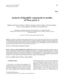 Báo cáo lâm nghiệp: Analysis of lipophilic compounds in needles of Pinus pinea L