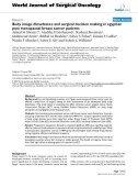 Báo cáo khoa học: Body image disturbance and surgical decision making in egyptian post menopausal breast cancer patients