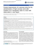 Báo cáo y học: Prompt improvement of a pressure ulcer by the administration of high viscosity semi-solid nutrition via a nasogastric tube in a man with tuberculosis: a case report