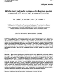 Báo cáo khoa học: Whole shoot hydraulic resistance in Quercus species measured with a new high-pressure flowmeter