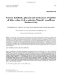 Báo cáo khoa học: Natural durability, physical and mechanical properties of Atlas cedar (Cedrus atlantica Manetti) wood from Southern Italy