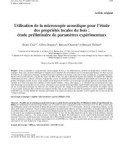 Báo cáo khoa học: Utilisation de la microscopie acoustique pour l'étude des propriétés locales du bois : étude préliminaire de paramètres expérimentaux