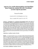 Báo cáo khoa học: Apports d'un modèle démographique plurispécifique pour l'étude des relations diversité / dynamique en forêt tropicale guyanaise