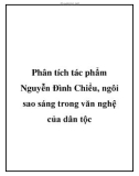 Phân tích tác phẩm Nguyễn Đình Chiểu, ngôi sao sáng trong văn nghệ của dân tộc