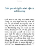 Mối quan hệ giữa sinh vật và môi trường