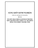 Sáng kiến kinh nghiệm THPT: Tổ chức hoạt động Guinness ở trường THPT góp phần phát triển các trí thông minh, năng khiếu cho học sinh