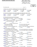 Đề kiểm tra 1 tiết số 4 môn tiếng Anh lớp 11 năm 2016-2017 - THPT Phan Bội Châu - Mã đề 209