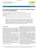 Uncertainty propagation based on correlated sampling technique for nuclear data applications