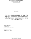 Sáng kiến kinh nghiệm THPT: Các biện pháp khai thác, sử dụng có hiệu quả công nghệ thông tin trong dạy học nhằm giảm tải lượng công việc cho giáo viên