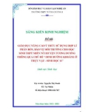 Sáng kiến kinh nghiệm THPT: Giáo dục nâng cao ý thức sử dụng hợp lí phân bón, bảo vệ môi trường cho học sinh THPT miền núi huyện Tương Dương thông qua chủ đề Dinh dưỡng khoáng ở thực vật - Sinh học 11