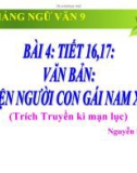 Bài giảng Ngữ văn 9: Văn bản Chuyện người con gái Nam Xương