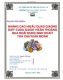 Sáng kiến kinh nghiệm: Nâng cao hiệu quả giảng dạy của giáo viên thông qua nội dung sinh hoạt tổ chuyên môn