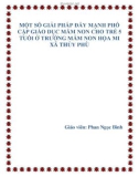 Sáng kiến kinh nghiệm: Một số giải pháp đẩy mạnh phổ cập giáo dục Mầm non cho trẻ 5 tuổi ở trường Mầm non Thủy Phù - GV: P.N.Bình