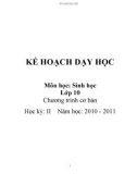 Kế hoạch dạy học môn Sinh học lớp 10