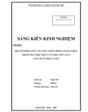 Sáng kiến kinh nghiệm THCS: Một số hình thức tổ chức hoạt động ngoại khóa trong dạy học phần văn học dân gian cấp THCS