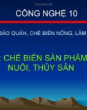 Bài giảng Công nghệ 10 bài 46: Chế biến sản phẩm chăn nuôi, thủy sản