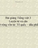 Bài giảng LTVC: Mở rộng vốn từ: Tổ quốc, Dấu phẩy - Tiếng việt 3 - GV.N.Phương Mai