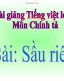 Bài Chính tả: Nghe, viết: Sầu riêng - Bài giảng điện tử Tiếng việt 4 - GV.N.Phương Hà