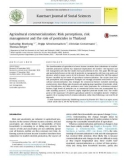 Agricultural commercialization: Risk perceptions, risk management and the role of pesticides in Thailand