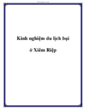 Kinh nghiệm du lịch bụi ở Xiêm Riệp