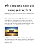 Đến Campuchia khám phá vương quốc huyền bí