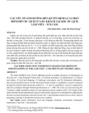 Các yếu tố ảnh hưởng đến quyết định lựa chọn điểm đến du lịch của du khách tại khu du lịch Lâm Viên – Núi Cấm