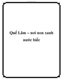 Quế Lâm – nơi non xanh nước biếc