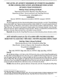 The level of anxiety disorder of students majoring in pre-school education and primary education of Dong Thap university