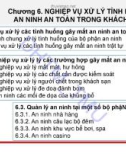 Bài giảng An ninh khách sạn (Hotel Secrity) - Chương 6: Nghiệp vụ xử lý tình huống an ninh an toàn trong khách sạn