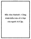 Đền Abu Simbell – Công trình kiến trúc cổ vĩ đại của người Ai Cập