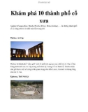 Khám phá 10 thành phố cổ xưa