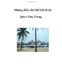 Những điều cần biết khi đi du lịch ở Nha Trang