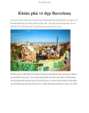 Khám phá vẻ đẹp Barcelona