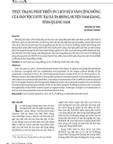 Thực trạng phát triển du lịch dựa vào cộng đồng của dân tộc Cơ Tu tại xã Ta-Bhing, huyện Nam Giang, tỉnh Quảng Nam