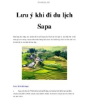 Lưu ý khi đi du lịch Sapa