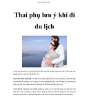 Thai phụ lưu ý khi đi du lịch