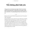 Nếu không phải tình yêu