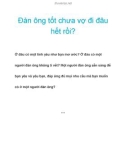 Đàn ông tốt chưa vợ đi đâu hết rồi