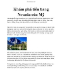 Khám phá tiểu bang Nevada của Mỹ